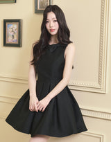 [LADY LINE] Ophelia Ribbon Point Sleeveless short Balloon Dress Black