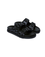 DirtyCoins Letter Monogram Arizona Slides Black