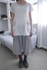 リネンフラワーポケットTシャツ