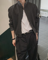 Sven Suede High-Neck Cardigan