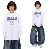 オーバーサイズヴィンテージミシガンロングスリーブTシャツ