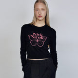 CASHMERE BUTTERFLY SIGNATURE CROP KNIT_GRAY