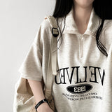 Riven Half Zip-Up Anorak Short Sleeve T-shirt