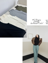 ウールアンゴラ ノースリーブ タートルネック Tシャツ