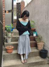 Kovinen Tiered Shirring Long Skirt
