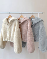 Fur zip-up jacket