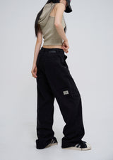 Rich Double Knee Patch Straight Denim