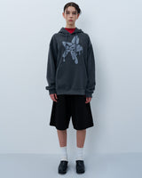MELTING STAR LOGO PIGMENT HOODIE-CHARCOAL