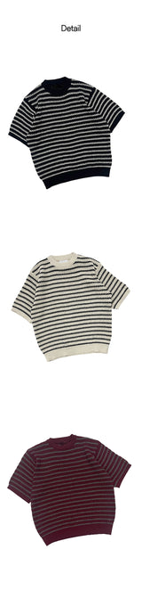 [S/S] セイントストライプハーフニット (3color)