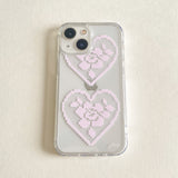 pink heart lace jellhard phone case