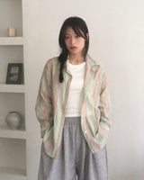  Karia see-through Stripe Shirt