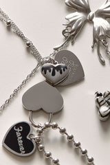 Melting heart ball-chain necklace