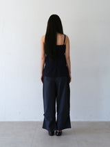 Shirring Cotton Pants (Navy)