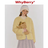 Why Berry 23AW "Butter Hymn" Milk Yellow Fur Coat