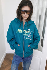 26SS★ HIGH NECK VINTAGE GRAPHIC HOODIE ZIP-UP