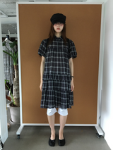 Cold check collar dress (2color) 