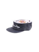 6CRAYON Flat Top Embroidered Navy Patchwork Baseball Cap