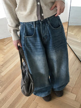 レガサイドカットワイドデニムパンツ