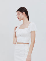 コルセットクロップブラウス (white)