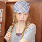 glitter check pattern scarf purple