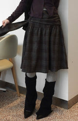 グレンチェックミディスカート