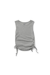 Shirring sleeveless top_gray
