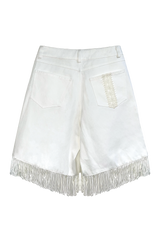 スタッドタッセルハーフパンツ (WHITE)