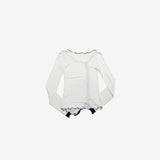 Fabina Wool Two Tone Frill T-Shirt