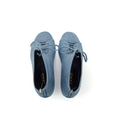 Basic Suede Open Toe Heel(Blue)