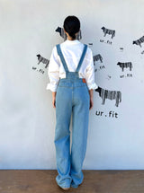 EMBROIDERY OVERALL DENIM PANTS code 25011