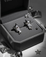 [IZNA Mai Earrings] コズミックミネラルピアス - Silver Color