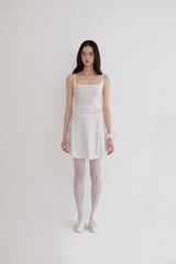 Flower strap mini dress(PINK)