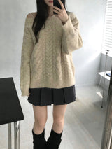 Melton loose fit knitwear (2 colors)
