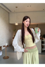 Air conditioner loose fit bolero cardigan