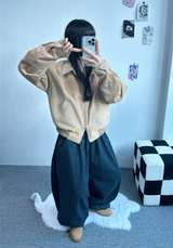 カラーコーデュロイガーデン2ウェイパディングジャンパー💙💛 - 2 カラーズ