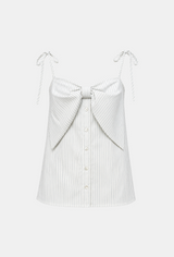 Vela Stripe Ribbon Blouse