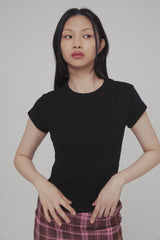 C 90S ラインベーシックTシャツ_ブラック