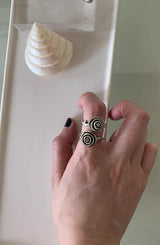 Antique silver rose ring