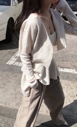 wave asymmetric flare knit cd + top set