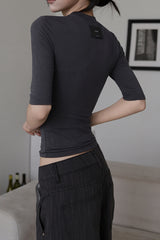 26SS★ [ EEUN BASIC ] チューイング7分丈スリムTシャツ