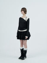 leo lace can-can skirt / black