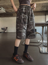 Military Snap Wide Bermuda Pants