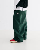 LOGO COTTON SUPER WIDE PANTS - DARK GREEN