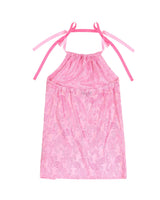 ツートーンリボンペイズリーホルターネックトップ _ PINK