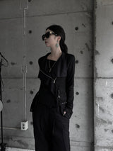 suede drape rider jacket (2color)