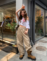 ラブレオパードクロップオフショルダー半袖