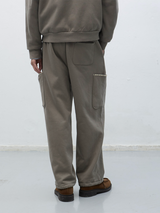 stitch cargo sweat pants - grey         