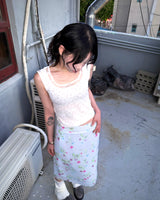 (Set/2color) Ditsy Flower Lace Layered Sleeveless Top
