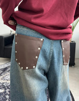 エルトレザーポケットデニムパンツ
