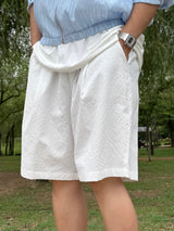 Cooling seersucker bermuda pants
